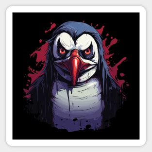 Creepy Penguin Halloween Design Sticker